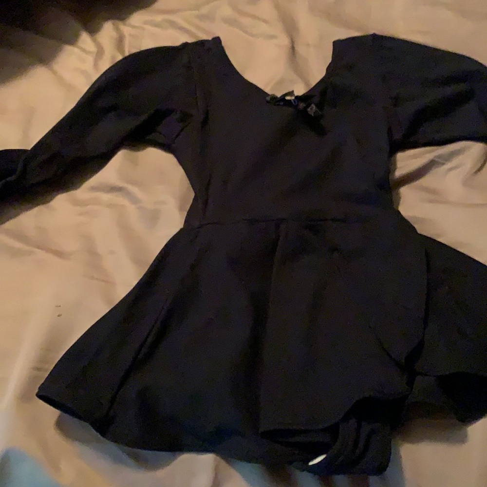 Jacques Moret black leotard with attached skirt